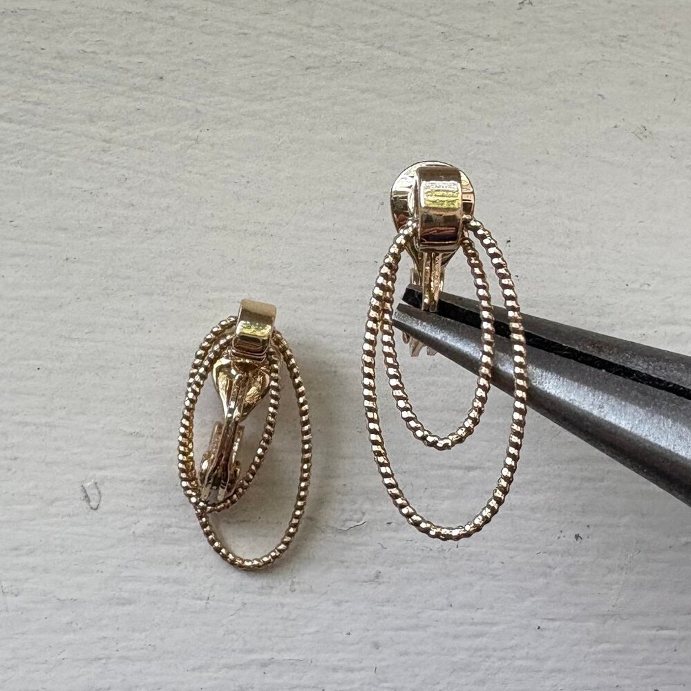 Goldtone Metal Dangle Clip-On Earrings from The Jewelry Group (TJG)